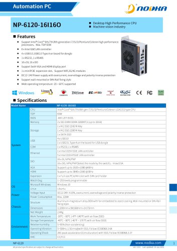 NP-6120 Series Datasheet
