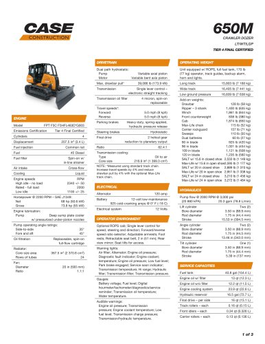 650M CRAWLER DOZER LT/WT/LGP TIER 4 FINAL CERTIFIED