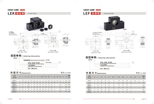 LEF series, ball screw support unit