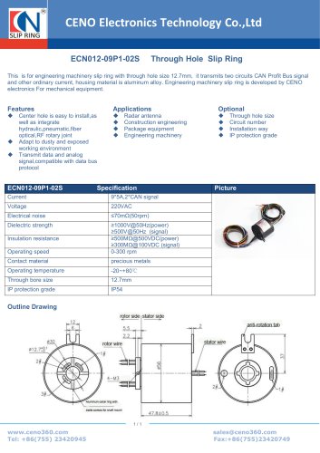 CENO CANBUS slip ring ECN012-09P1-02S