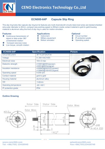 CENO Capsule Slip Ring with multi channel ECN000-64P