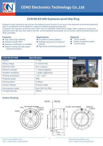 CENO Explosion-proof Slip Ring ECN180-EX-04S