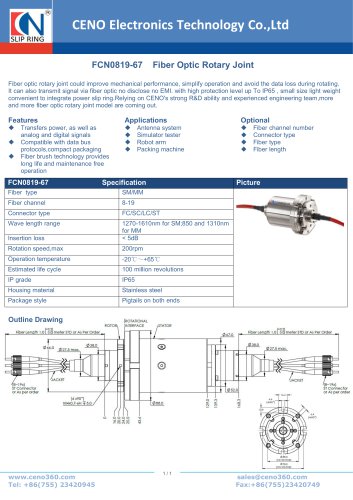 CENO Fiber optic rotary joint FCN0819-67