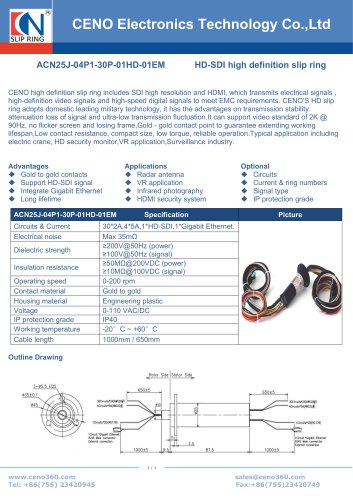 CENO HD-SDI slip ring ACN25J-04P1-30P-01HD-01EG