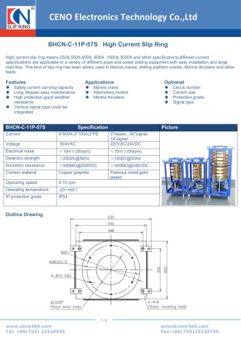 CENO High Current Slip Ring BHCN-C-11P-57S