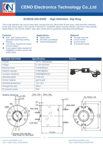 CENO High definition slip ring ECN038-32S-03HD