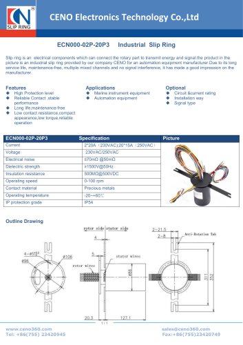 CENO Industrial Slip Ring ECN000-02P-20P3