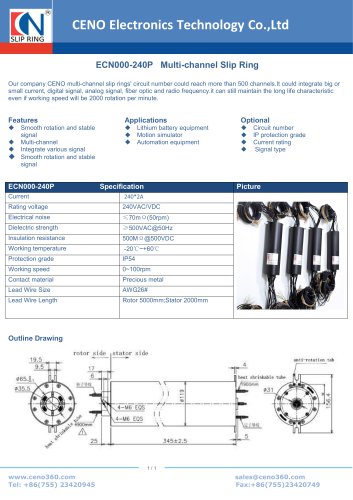 CENO Multi-channel Slip Ring ECN000-240P