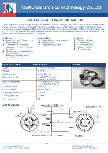 CENO Slip ring integrate power and signal ECN038-15P2-02S