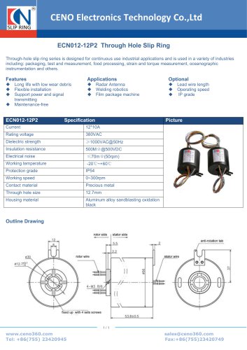 CENO Through Hole Slip Ring ECN012-12P2