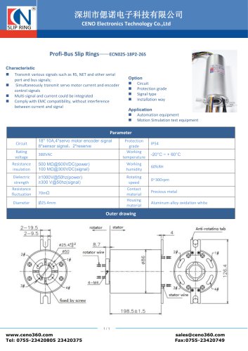 CENO Through Hole Slip Ring ECN025-18P2-26S