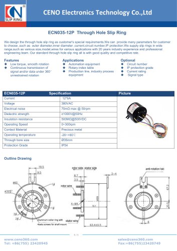 CENO Through Hole Slip Ring ECN035-12P