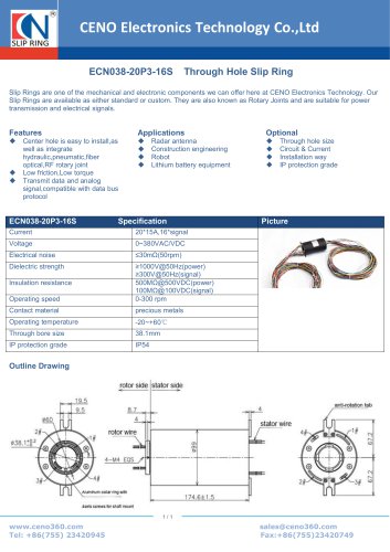 CENO Through Hole Slip Ring ECN038-20P3-16S