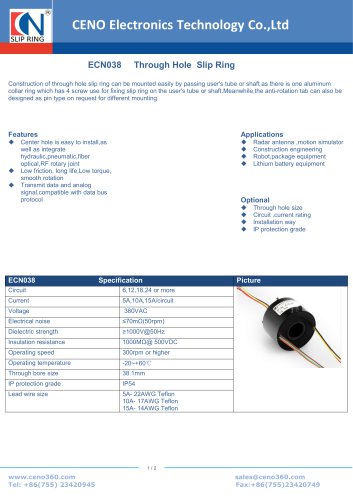 CENO Through Hole Slip Ring ECN038