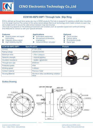 CENO Through hole  Slip Ring ECN100-06P2-08P1