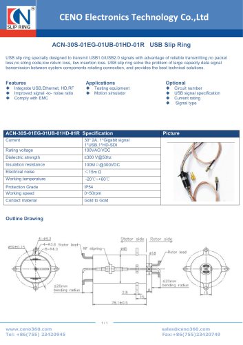 CENO USB slip ring ACN-30S-01EG-01UB-01HD-01R