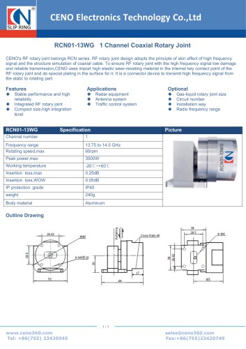 CENO Waveguide Rotary Joint Single Channel RCN01-13WG
