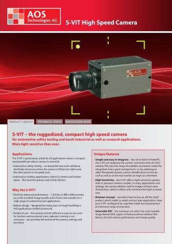 S-VIT High Speed Camera