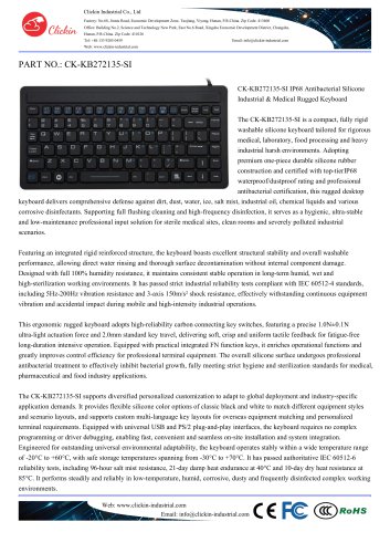 Waterproof Antibacterial silicone rubber keyboard