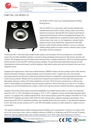 Waterproof Marine level stainless steel panel mount trackball mouse