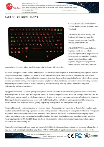 Waterproof Military panel mount silicone laptop keyboard