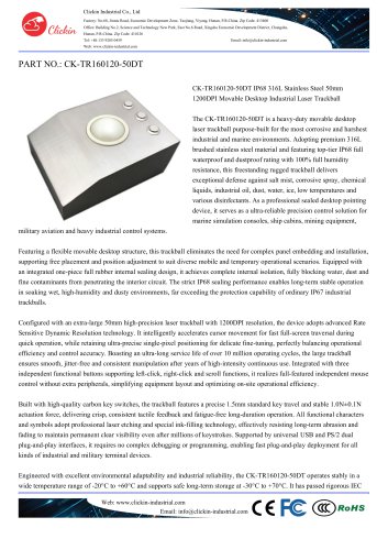 Waterproof Stainless steel desktop 50.0mm laser trackball
