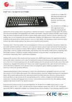 Waterproof Stainless steel panel mount keyboard with integrated 25.0mm trackball mouse with electroplated black surface