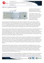 Waterproof Stainless steel panel mount keyboard with integrated 38.0mm trackball mouse