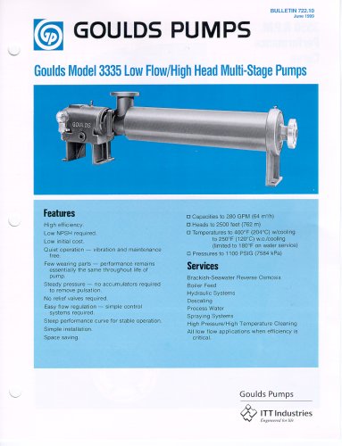 Multi-stage diffuser type pump 3335