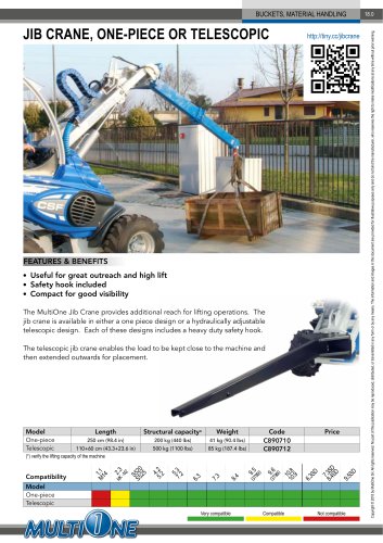 JIB CRANE, ONE-PIECE OR TELESCOPIC