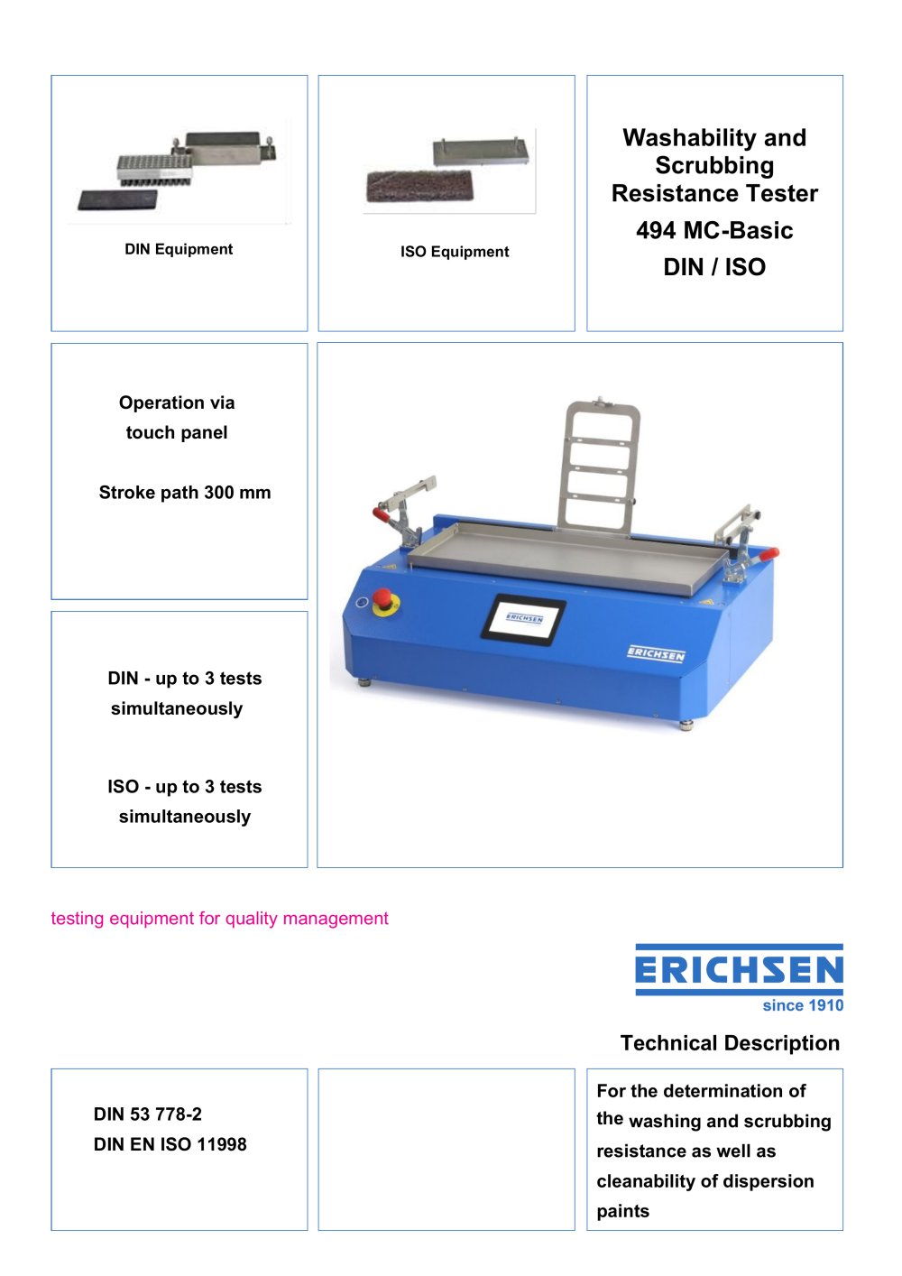Technical Description Model 494 MC Basic - ERICHSEN GmbH & Co. KG