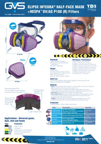 ELIPSE INTEGRA® HALF-FACE MASK + HESPA™ OV/AG P100 (R) Filters