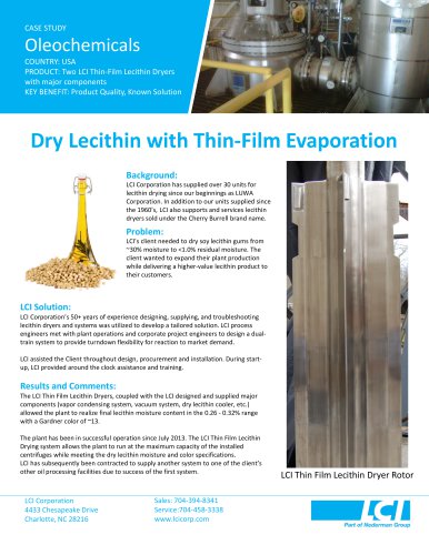 Dry Lecithin with Thin-Film Evaporation