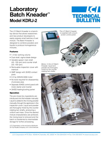 Laboratory Batch Kneader™ Model KDRJ-2