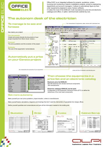 Office Elec - Software for project management & electrical cabinet set up