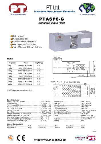 Single Point Load Cells-Aluminium, Low Cost, 600x600mm platform