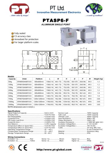 Single Point Load Cells-Aluminium, Low Cost, 600x600mm to 1200x1200mm platforms.