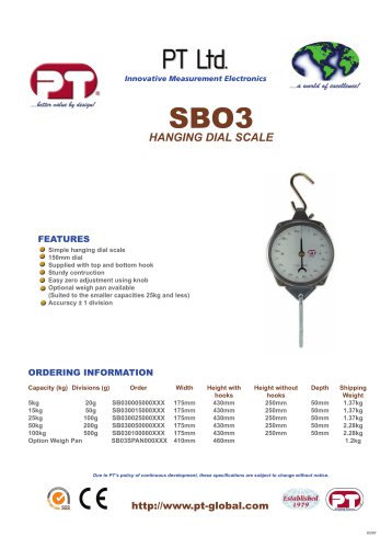 Spring Hanging Dial Scale Brochure