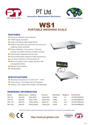 WS1 Weighing Scale Brochure