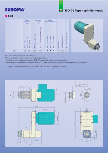 F.31 ISO 30   -  Splindle Heads/Motorized Spindle  