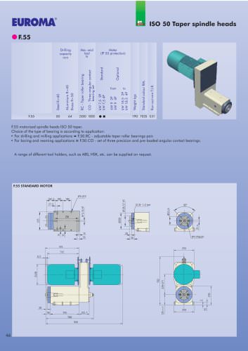 F.55 ISO 50 - Splindle Heads/Motorized Spindle