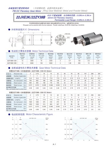 DYD-DC Planetary Gear Motor 16mm~45mm-22JXE3K/22ZY38B