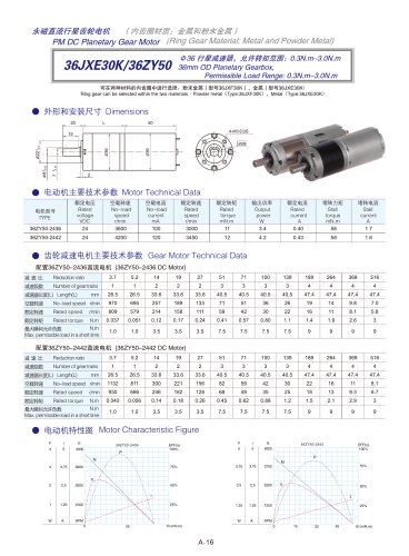 DYD-DC Planetary Gear Motor 16mm~45mm-36JXE30K/36ZY50