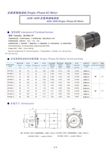 DYD MOTOR_60W ~ 120W Single Phase AC Motor