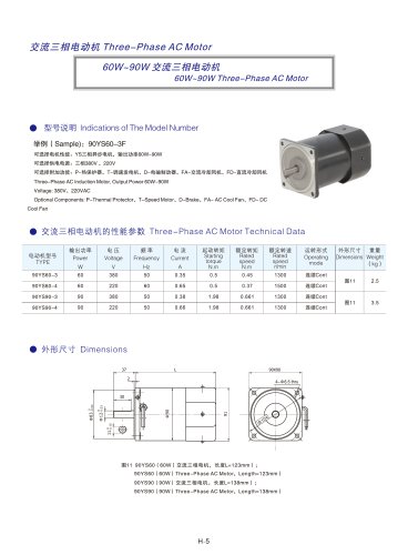 DYD MOTOR_60W ~ 120W Three Phase AC Motor