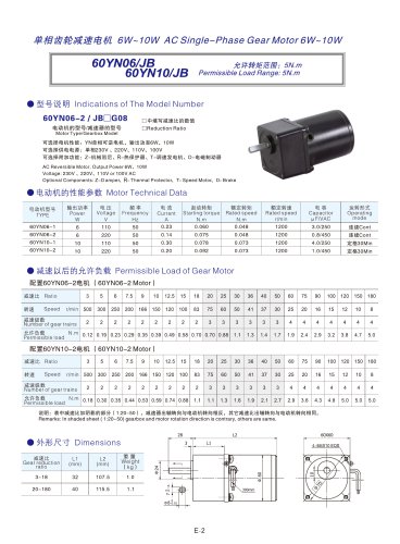 DYD MOTOR_60YN06/JB AC Single-phase Spur Gear Motor