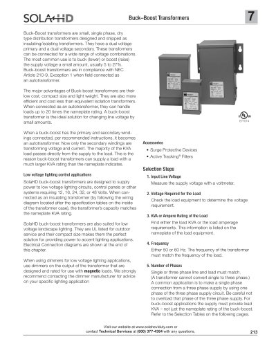 Buck-Boost Transformers Selection Steps