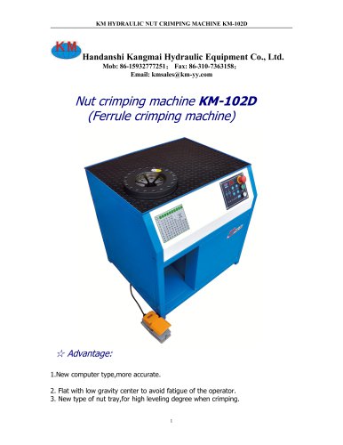 102D KM hydraulic nut crimping machine