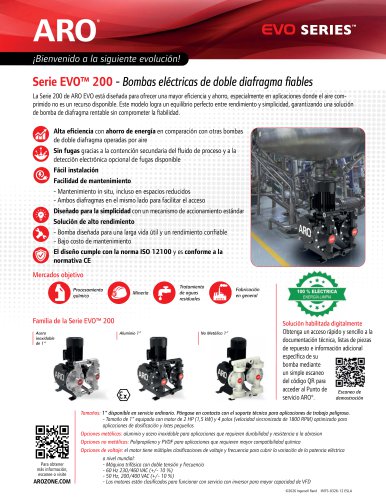 Serie EVO™ 200 - Bombas eléctricas de doble diafragma fiables