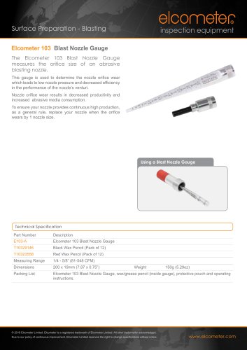 Elcometer 103 Blast Nozzle Gauge